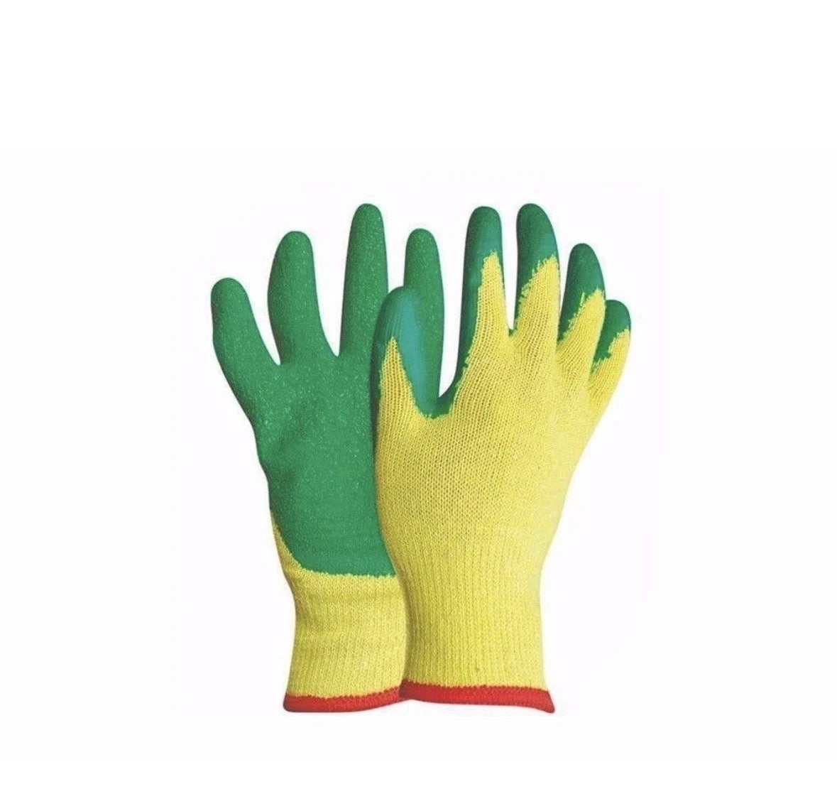 (5 Pairs) Yellow and Green Safety Work Gloves for Ultimate Protection One Size (0780A)