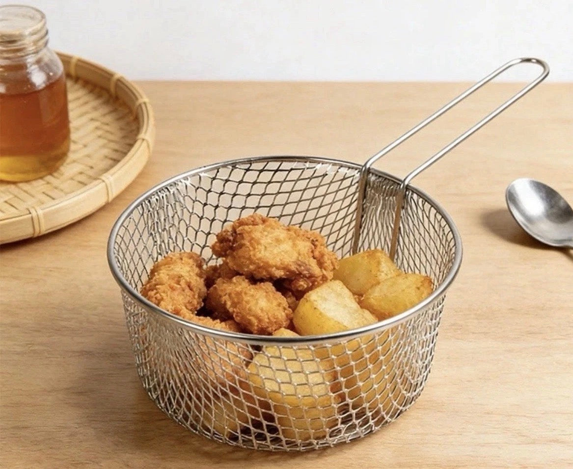 7” Long Handle Metal Wire Chip Deep Frying Basket (ST81945)