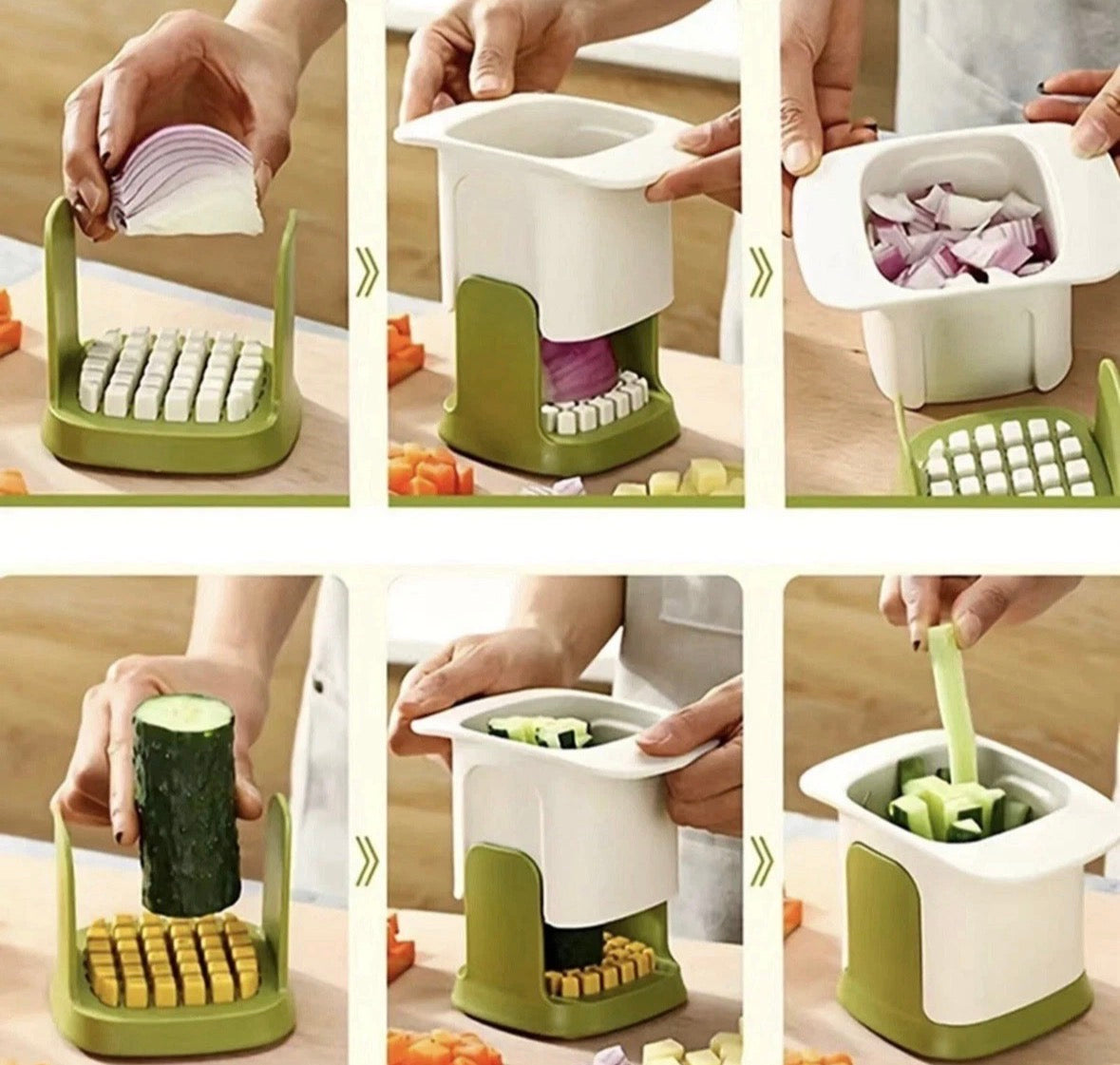One Step Plastic Potato Chipper Fries Vegetable Cutter 10.5 x 15.5 x 9.5cm Assorted Colours (8055)