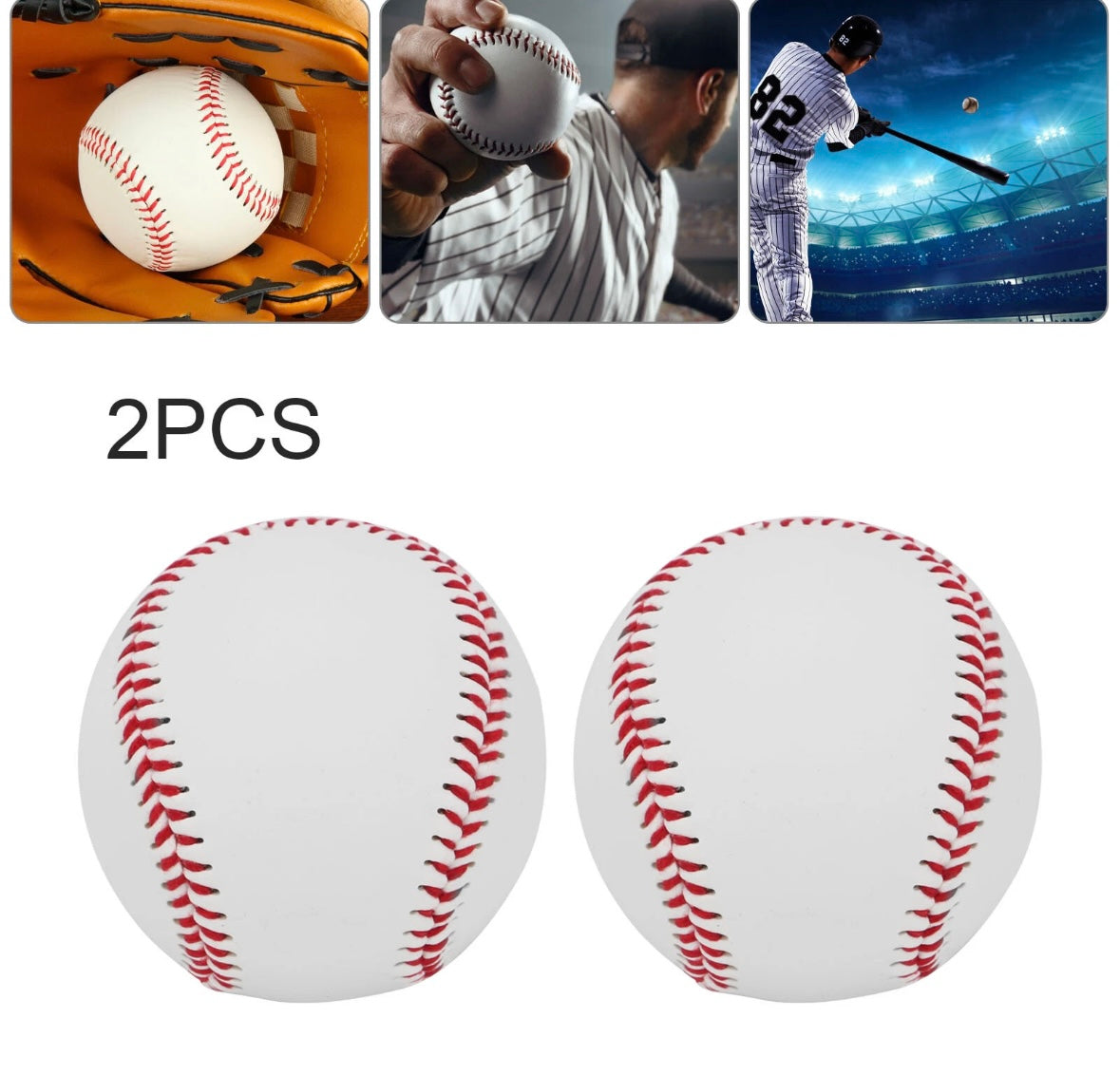 (2 Pcs) Soft Leather Sport Practice & Trainning Base Ball BaseBall Softball New (1167)