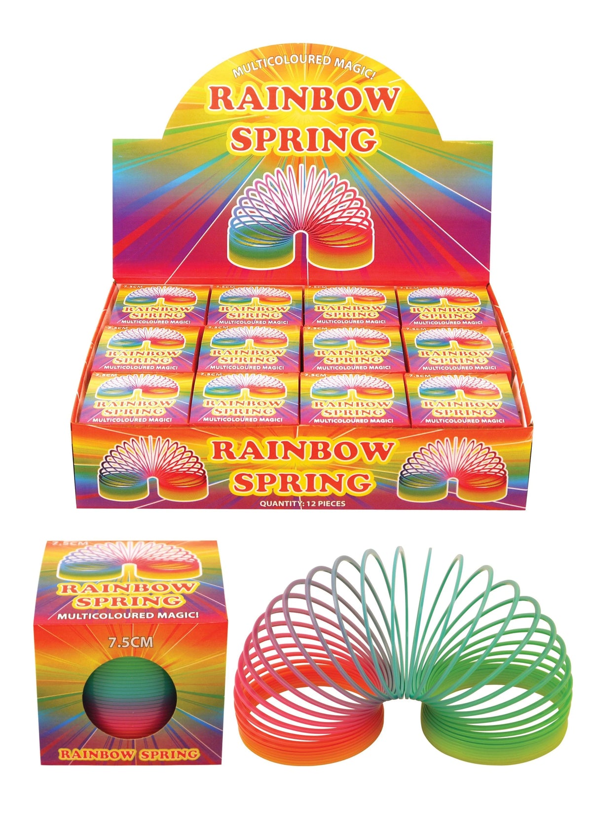 Children's Rainbow Springing Bouncy Spring Toy 7.5cm (N19051)