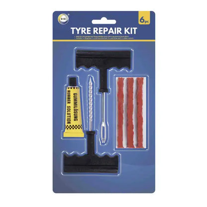 Tyre Puncture Repair Kit Flat Tyre Tools Plug Glue Tubeless (6426)