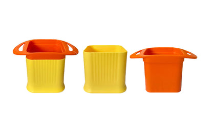 One Step Plastic Potato Chipper Fries Vegetable Cutter 10.5 x 15.5 x 9.5cm Assorted Colours (8055)