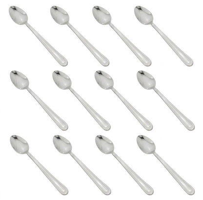 (Pack of 12) Metal Long Ice Cream Dessert Latte Spoon 18.5 x 2.8 cm (7196)