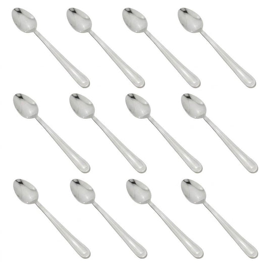 (Pack of 12) Metal Long Ice Cream Dessert Latte Spoon 18.5 x 2.8 cm (7196)