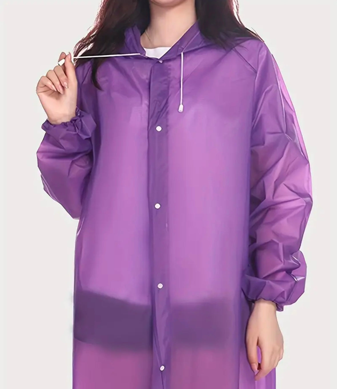 (pack of 2) Unisex Adult High Quality Windproof EVA Thickened Hooded Reusable Raincoat