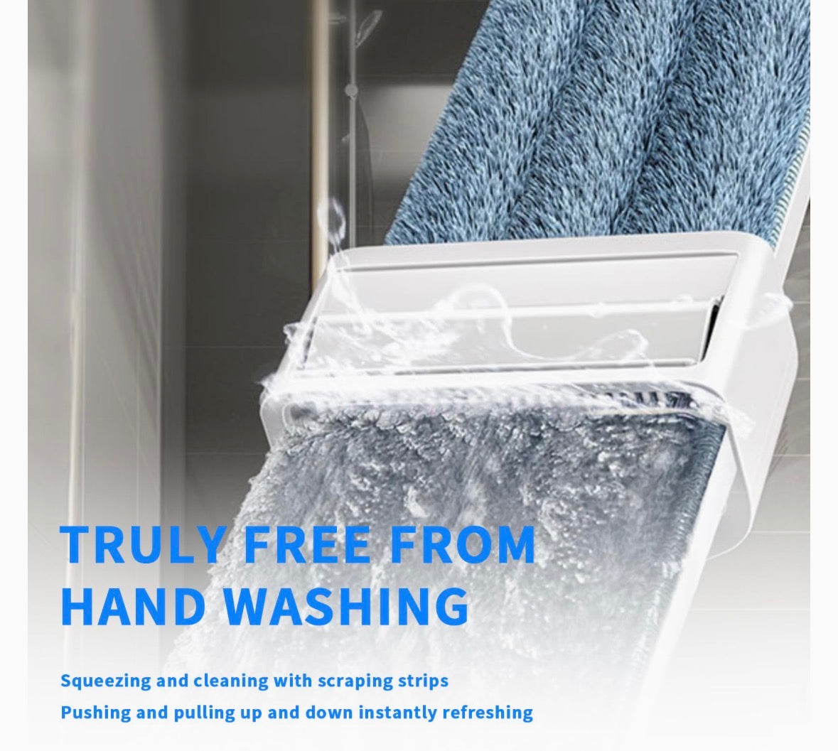 Foldable Microfibre Flat Floor Mop with Wringer Slider 130cm (7869)