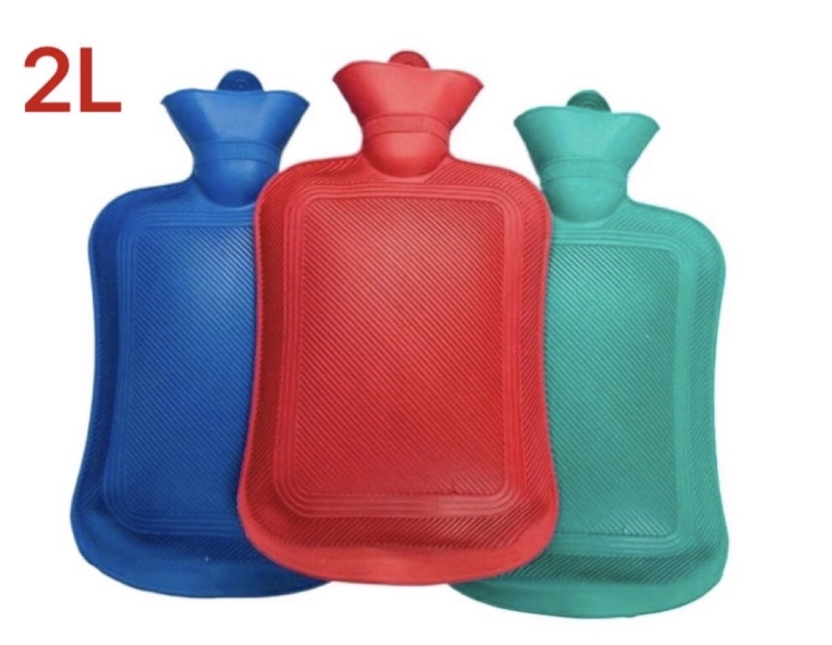 NEW 2 LITRE LARGE HOT WATER NATURAL RUBBER BOTTLE WARMER PAIN RELIEF HEAT