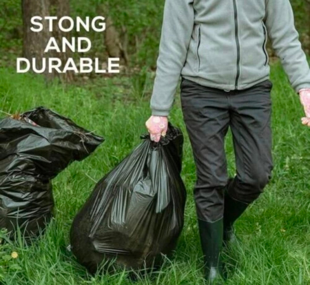 50 HEAVY DUTY BLACK REFUSE SACKS STRONG THICK RUBBISH BAGS BIN LINERS LARGE UK (9381)