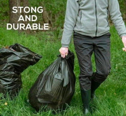 50 HEAVY DUTY BLACK REFUSE SACKS STRONG THICK RUBBISH BAGS BIN LINERS LARGE UK (9381)