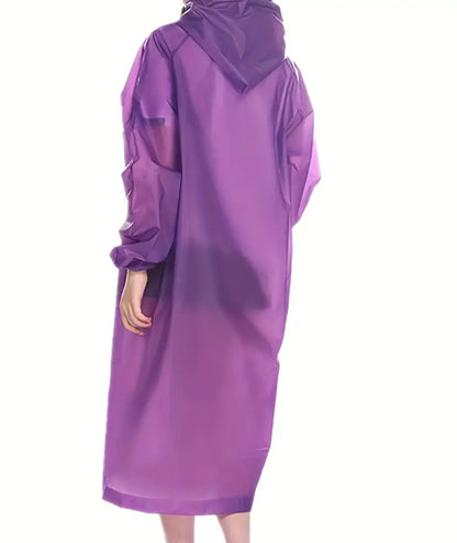 (pack of 2) Unisex Adult High Quality Windproof EVA Thickened Hooded Reusable Raincoat