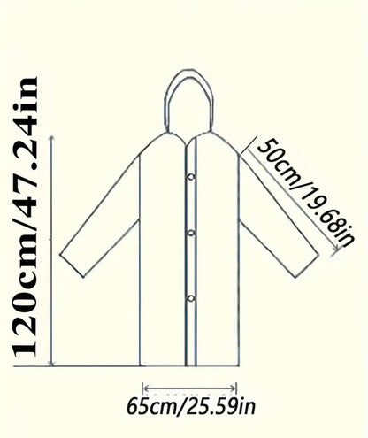 (pack of 2) Unisex Adult High Quality Windproof EVA Thickened Hooded Reusable Raincoat