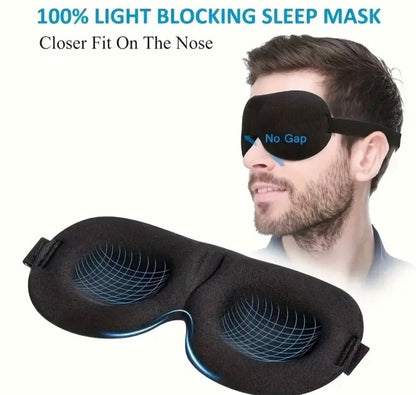 (Pack of 2) Soft Padded Sleep 3D Mask Eye Blackout Luxurious Blindfold Travel Eye Cover