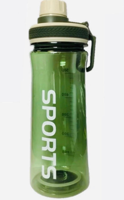 Plastic Sports Gym Drinking Bottle 600ml 22 x 8cm Assorted Colours (7216A)
