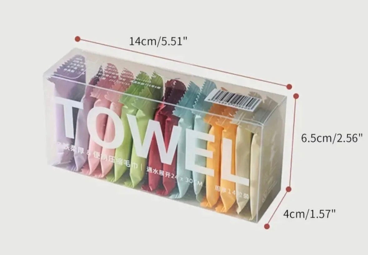 28 Pcs Portable Face Towel Disposable Water Wet Wipes Compressed Travel Towel