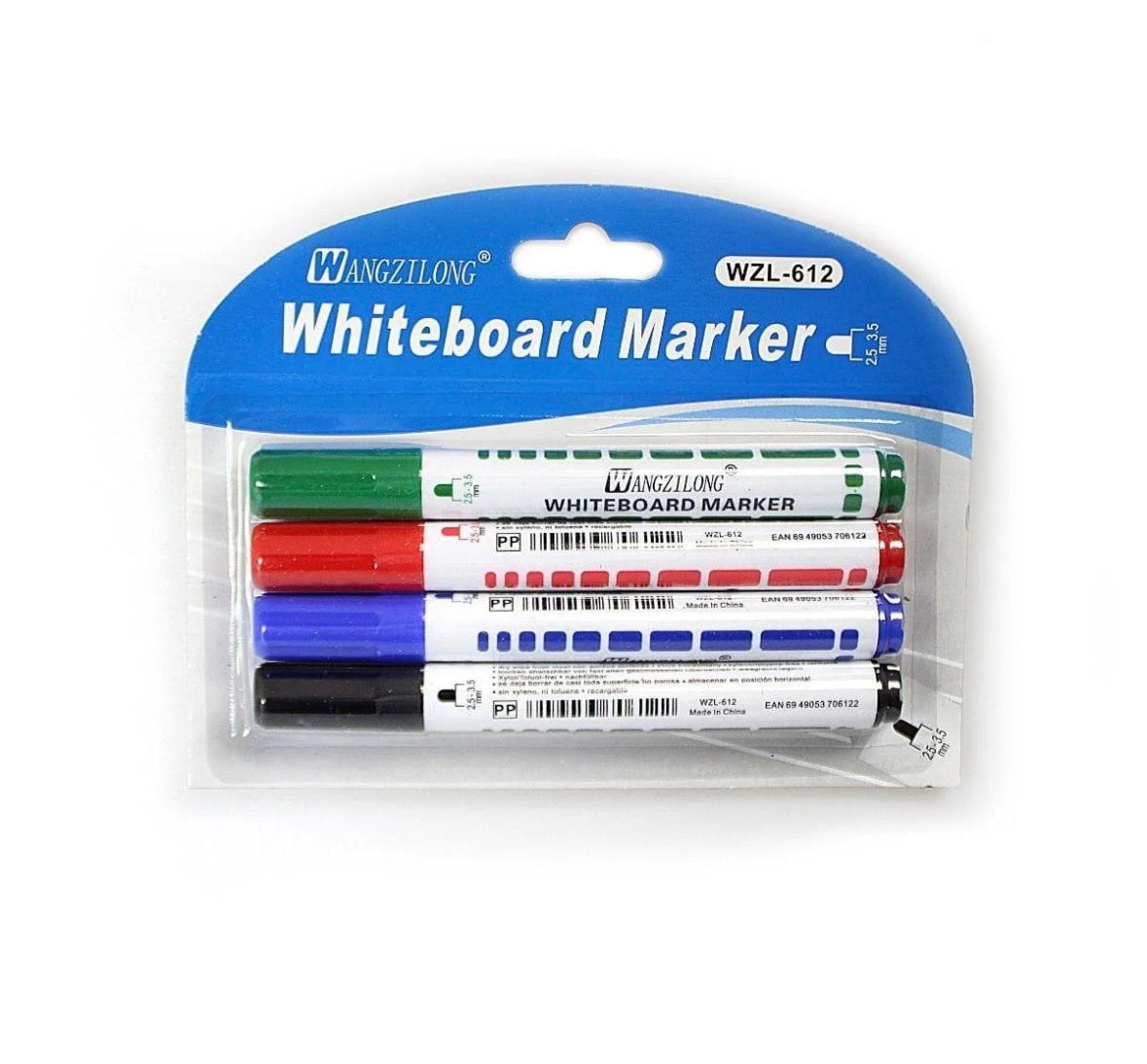 Whiteboard Marker Pens Pack of 4 Assorted Colours (1735)