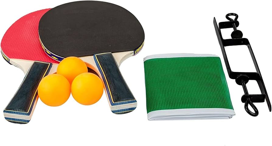 Professional Table Tennis Racket Set 2 Paddle Bats + 3 Balls 1 Net And Stand (0381A)