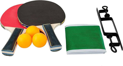 Professional Table Tennis Racket Set 2 Paddle Bats + 3 Balls 1 Net And Stand (0381A)