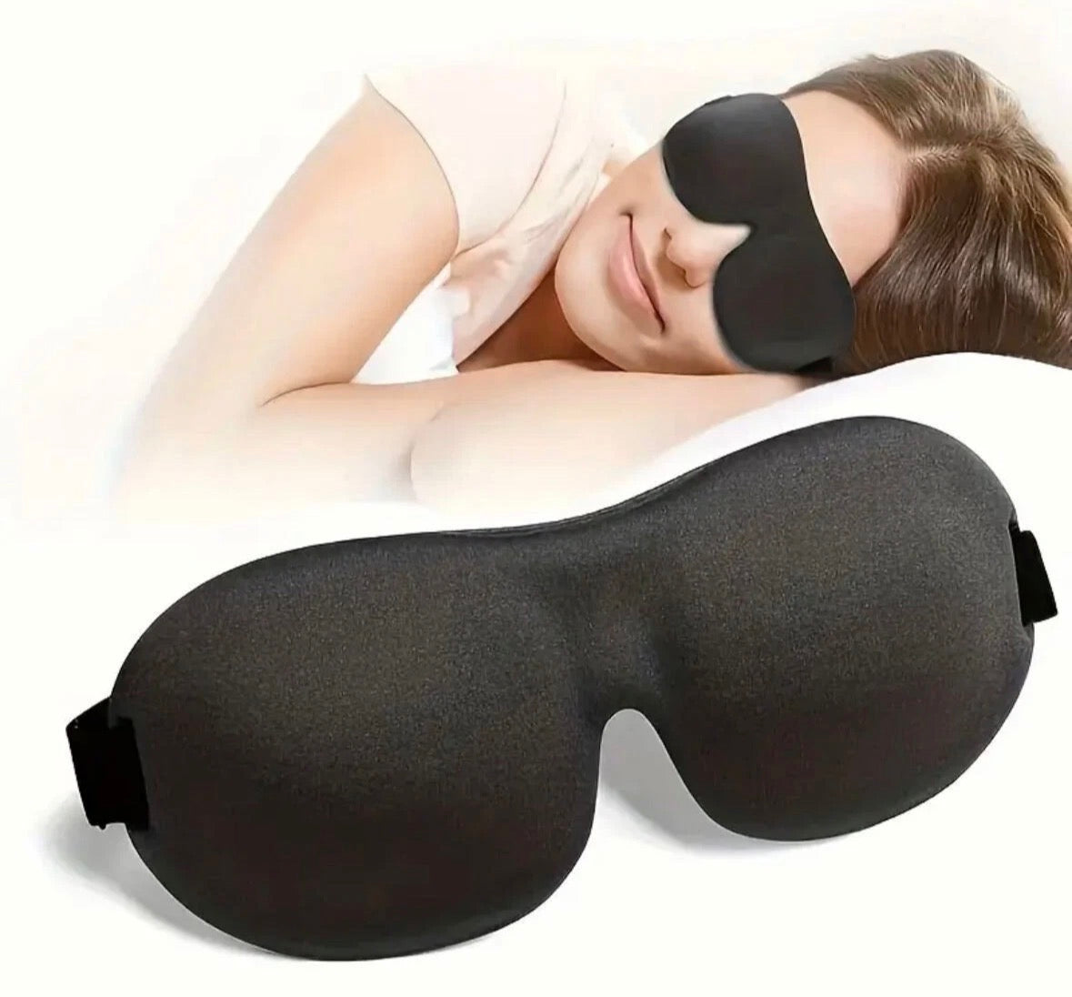 (Pack of 2) Soft Padded Sleep 3D Mask Eye Blackout Luxurious Blindfold Travel Eye Cover