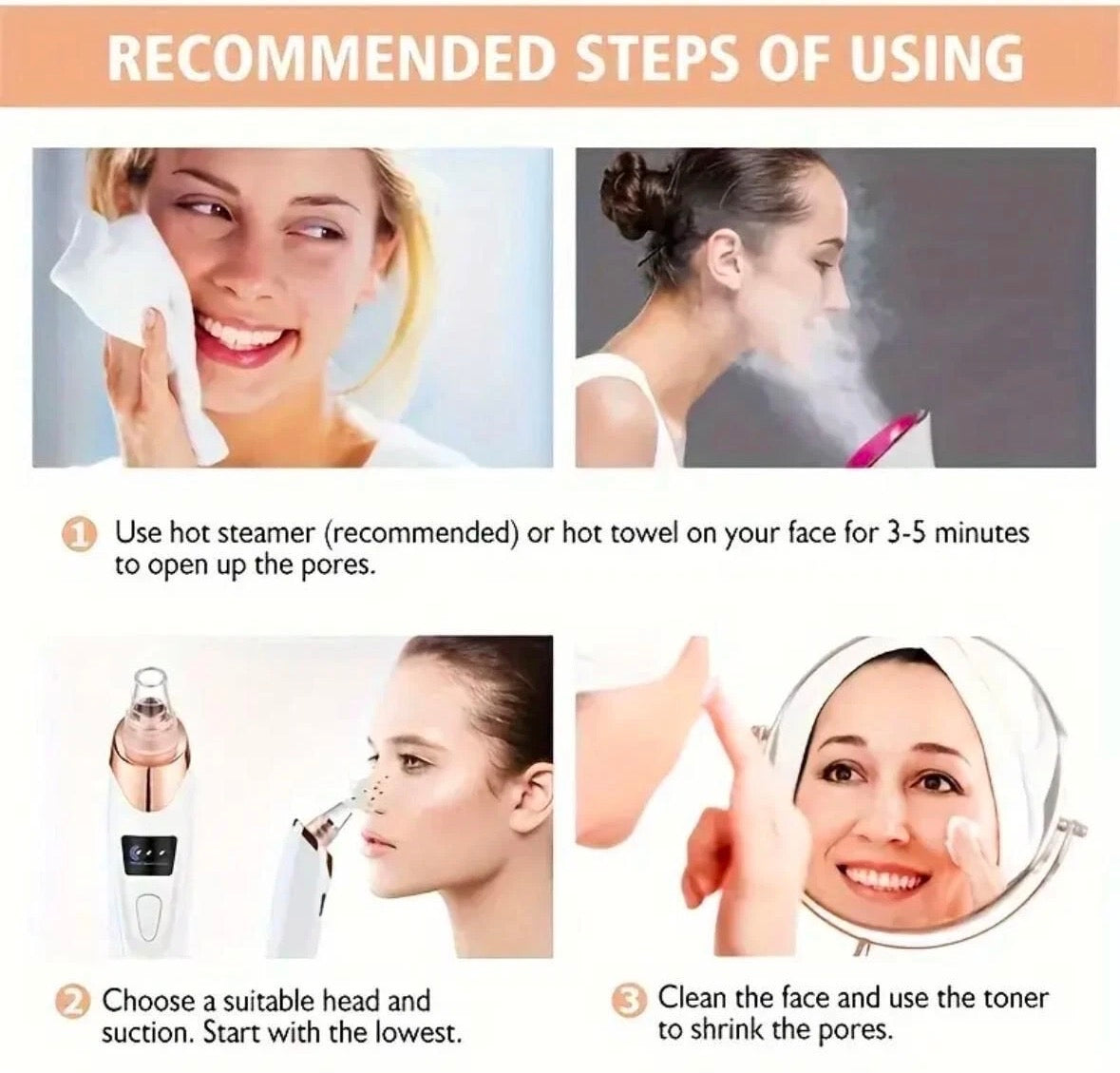 Electric Blackhead Remover Pore Nose Sucker Pimple Skin Acne Face Vacuum cleaner