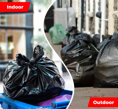 50 HEAVY DUTY BLACK REFUSE SACKS STRONG THICK RUBBISH BAGS BIN LINERS LARGE UK (9381)