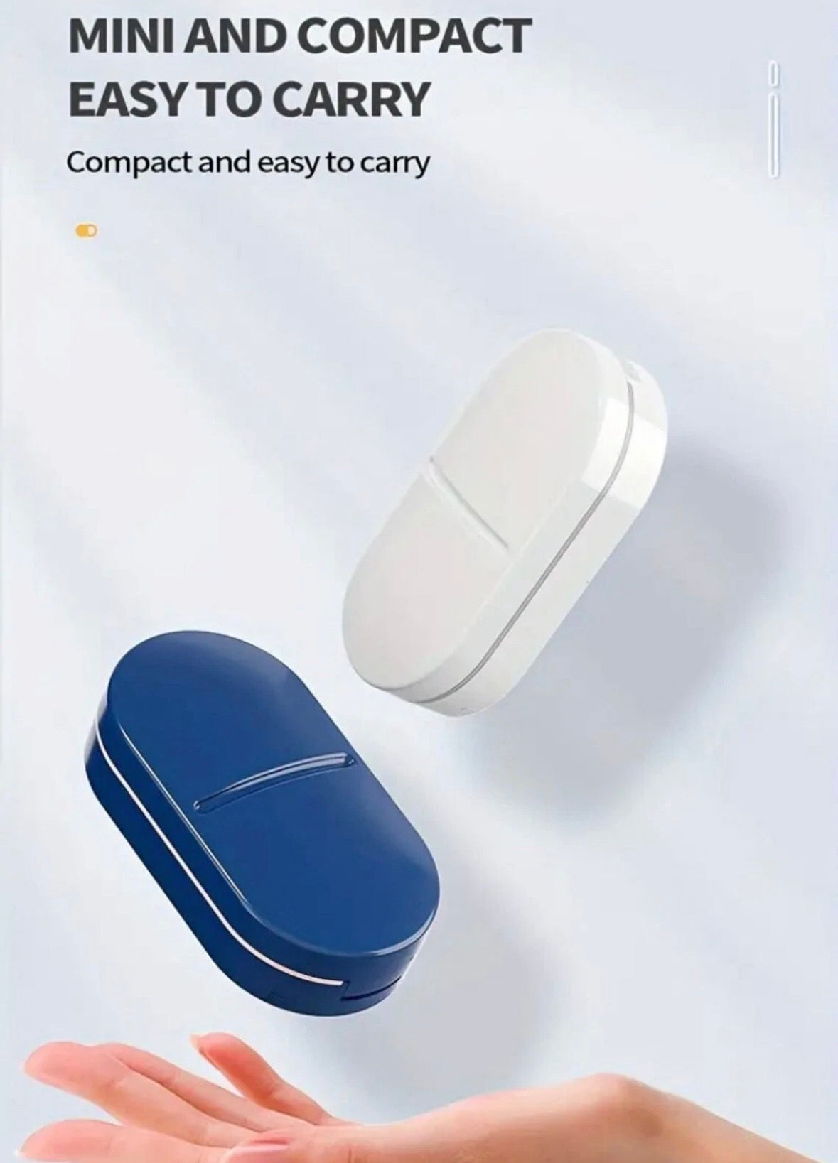 2 in 1 PILL CUTTER Splitter AND Storage Compartment Box Medicine Tablet Holder