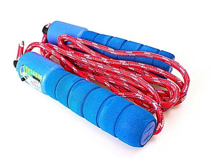 Children’s 2.4m Jump Skipping Rope Soft Handle Plain Fitness Kids With Counter Indoor Fitness (0378A)