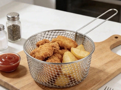 7” Long Handle Metal Wire Chip Deep Frying Basket (ST81945)