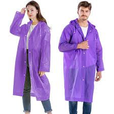 (pack of 2) Unisex Adult High Quality Windproof EVA Thickened Hooded Reusable Raincoat
