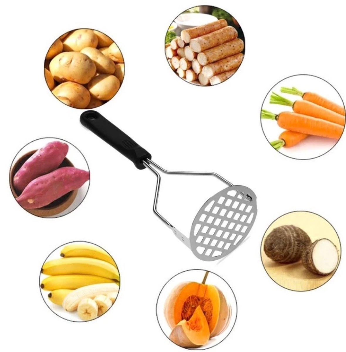 Stainless Steel Potato Masher with Plastic Handle (3644A)