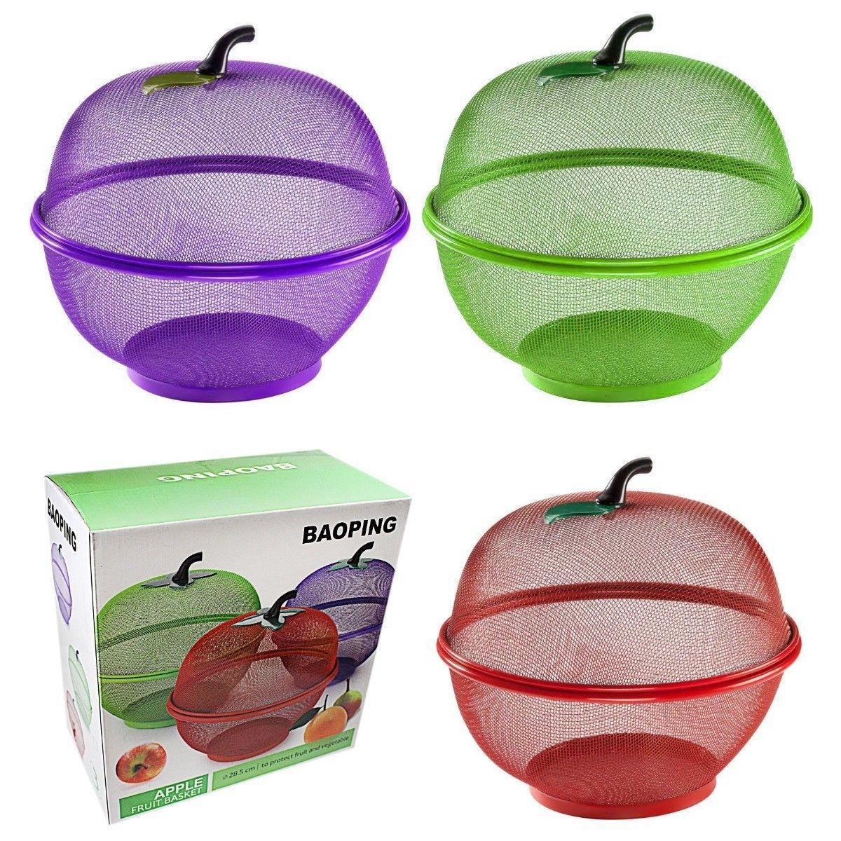 Kitchen Apple Fruit & Vegetable Bowl Basket 28.5 cm Assorted Colours (1500A)