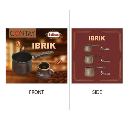 (3 Pcs Set )Stainless Steel Tea Coffee Maker with Long Handle Lightweight 397g (8128)