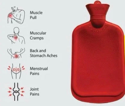 NEW 2 LITRE LARGE HOT WATER NATURAL RUBBER BOTTLE WARMER PAIN RELIEF HEAT