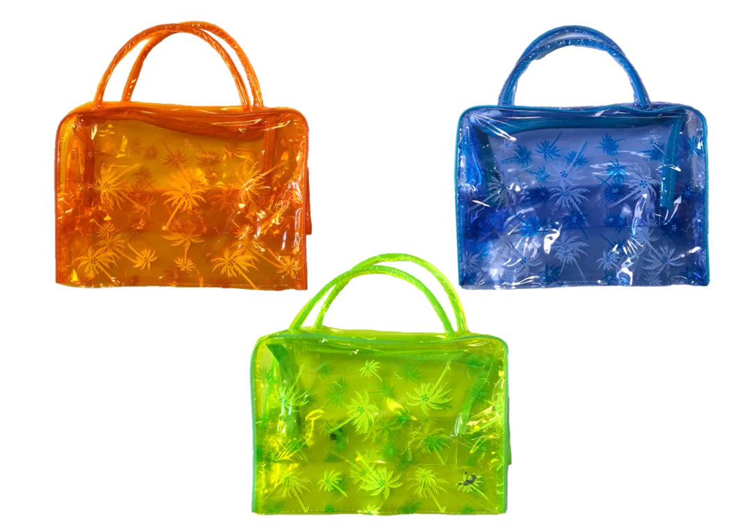 Bathroom Make-up Toiletry Travel Bag with Handles Neon Palm Tree Print (2254)