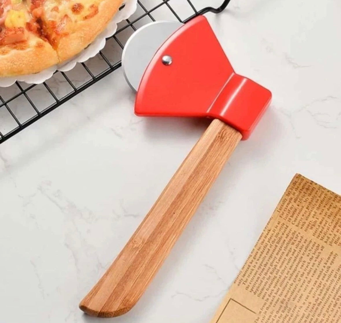Pizza Cutter Axe Chopper Slicer Novelty Utensil Gadget Gift Tools UK 20cm x 10cm (82941)