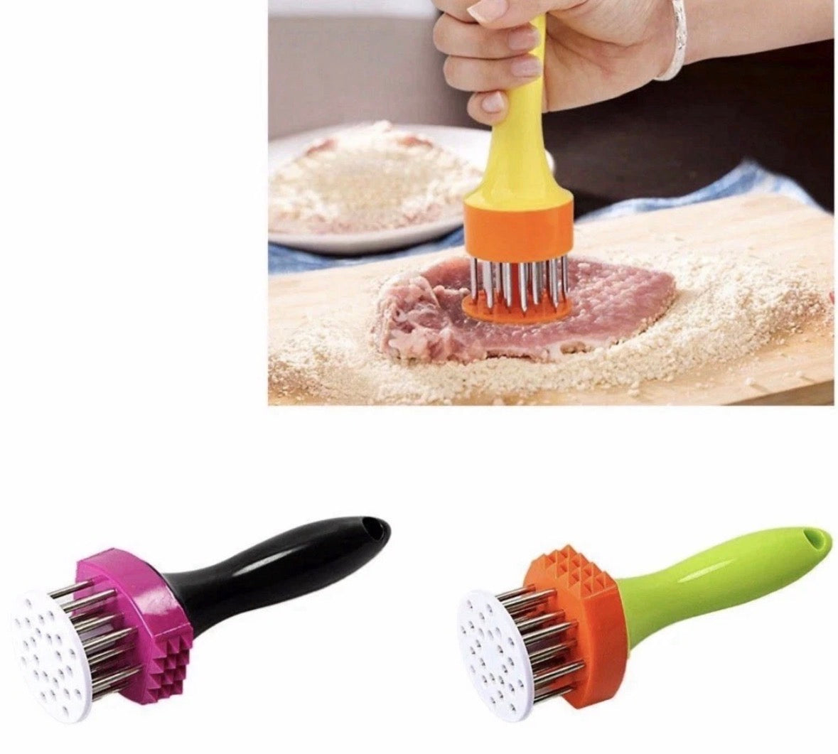 Professional Stainless Steel Kitchen Meat Needle Meat Tenderizer Cooking/Steaks (1041)
