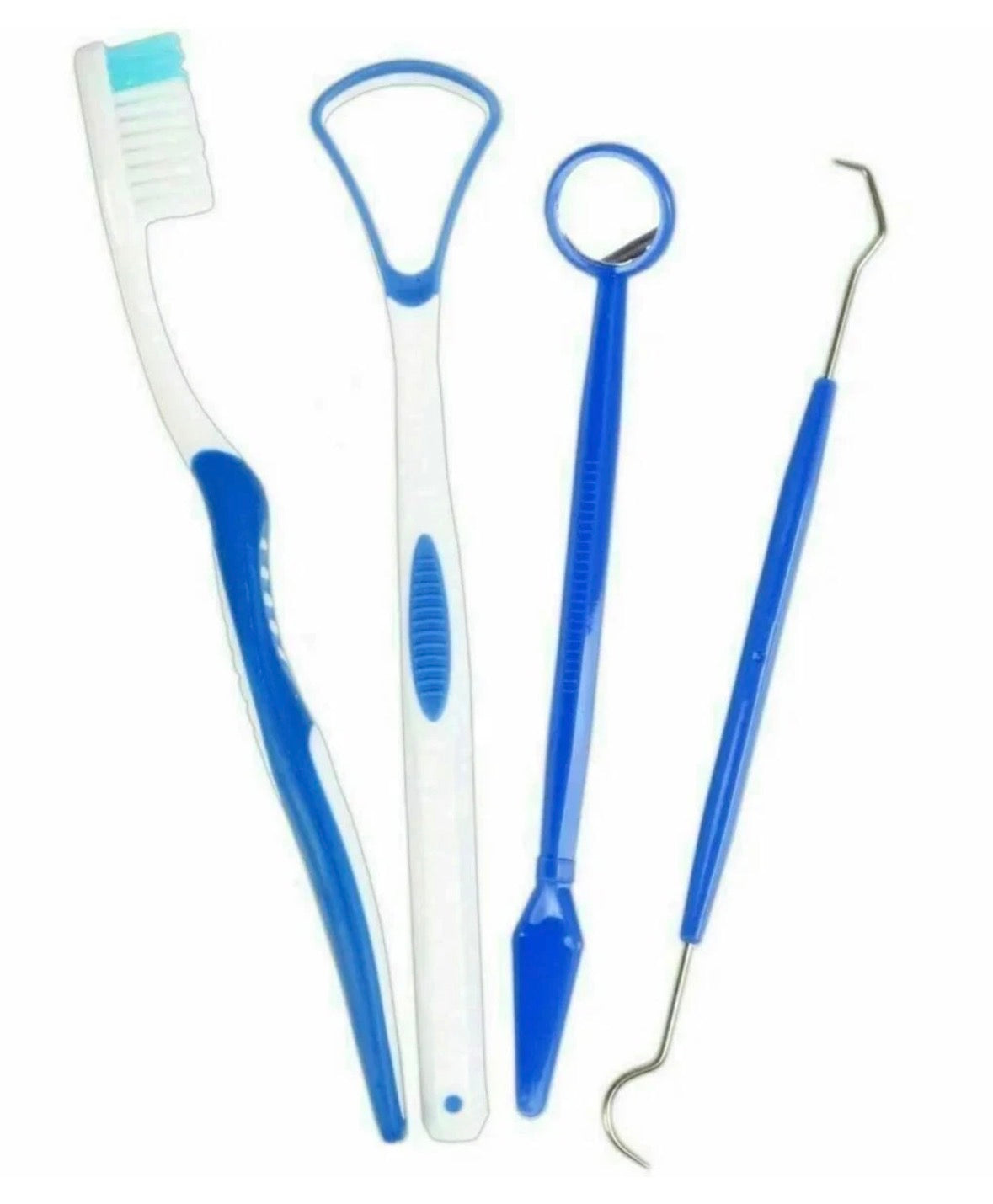 4Pcs Dental Care Kit Toothbrush Tongue Cleaner Mirror Tooth Pick Brush Cleaning