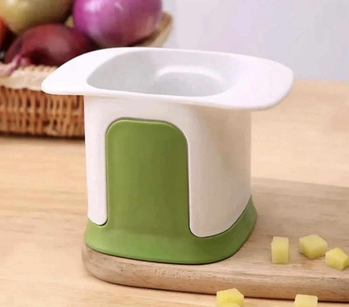 One Step Plastic Potato Chipper Fries Vegetable Cutter 10.5 x 15.5 x 9.5cm Assorted Colours (8055)
