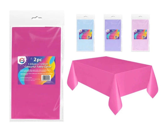 (Pack of 6 )Plastic Table Cloth Covers Wipe Clean Party Tablecloths 120cm x 120cm