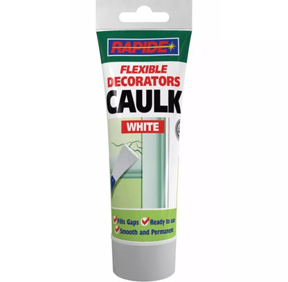 Rapide Squeezy Flexible Decorators Caulk Tube White 250g (3197)