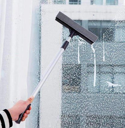 Dual Plastic Shower Squeegee Bathroom Window Glass Cleaning Wiper Blade Sponge (6972A)