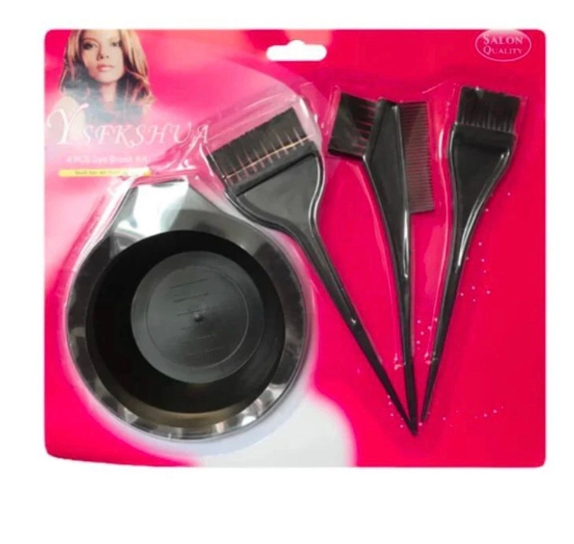 Hairdresser Hair Dye Coloring Bleach Bowl Comb Brushes Tint Kit Set 3pcs Set (1107)