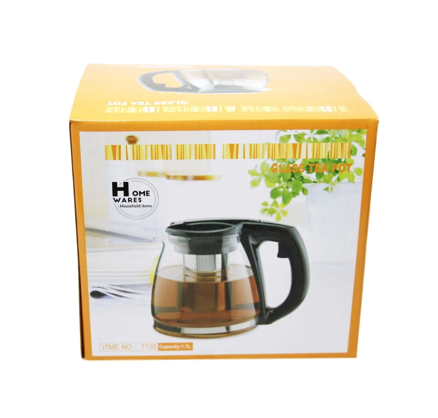 Glass Teapot with Steel Mesh Filter 1.1L (6421)