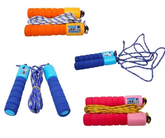 Children’s 2.4m Jump Skipping Rope Soft Handle Plain Fitness Kids With Counter Indoor Fitness (0378A)