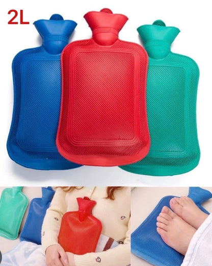 NEW 2 LITRE LARGE HOT WATER NATURAL RUBBER BOTTLE WARMER PAIN RELIEF HEAT
