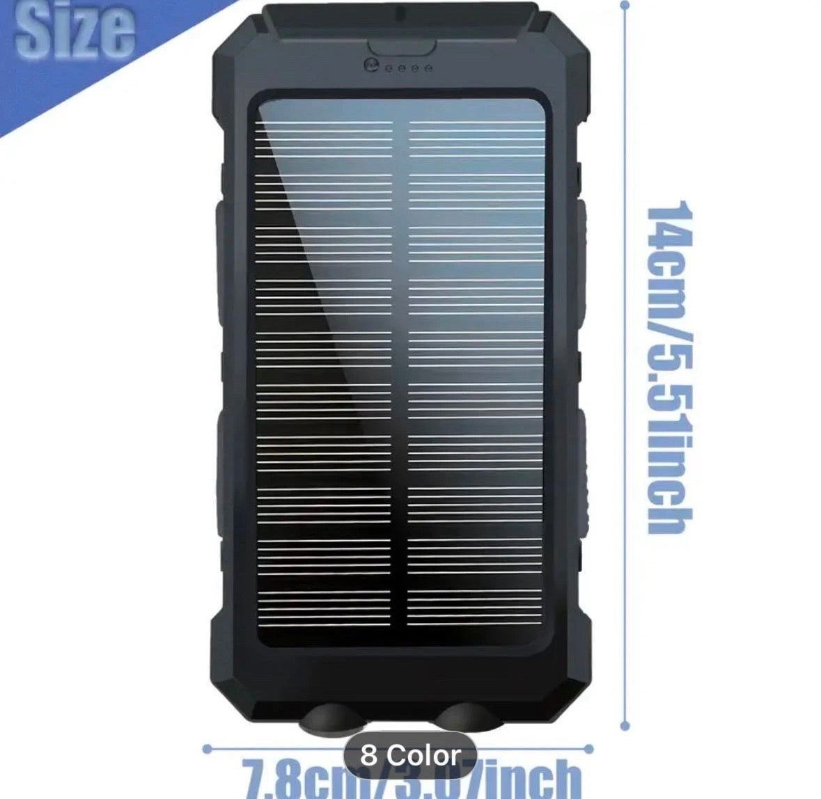 Fast Charging 20000 mAh Solar Power Bank with Dual USB Ports & Flashlights