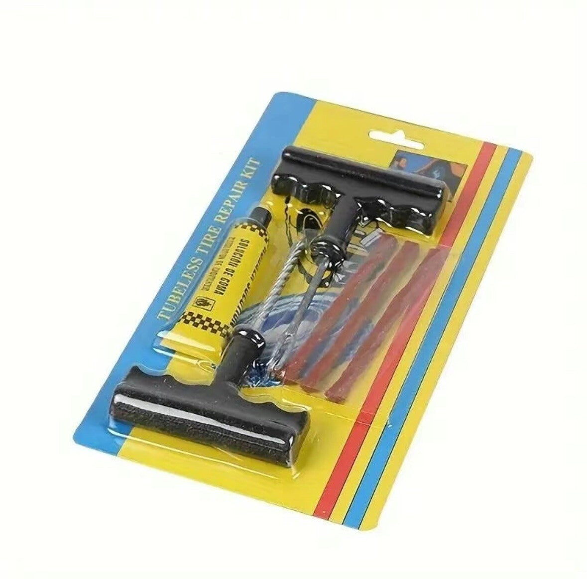 Tyre Puncture Repair Kit Flat Tyre Tools Plug Glue Tubeless (6426)