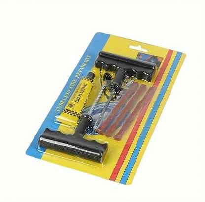 Tyre Puncture Repair Kit Flat Tyre Tools Plug Glue Tubeless (6426)