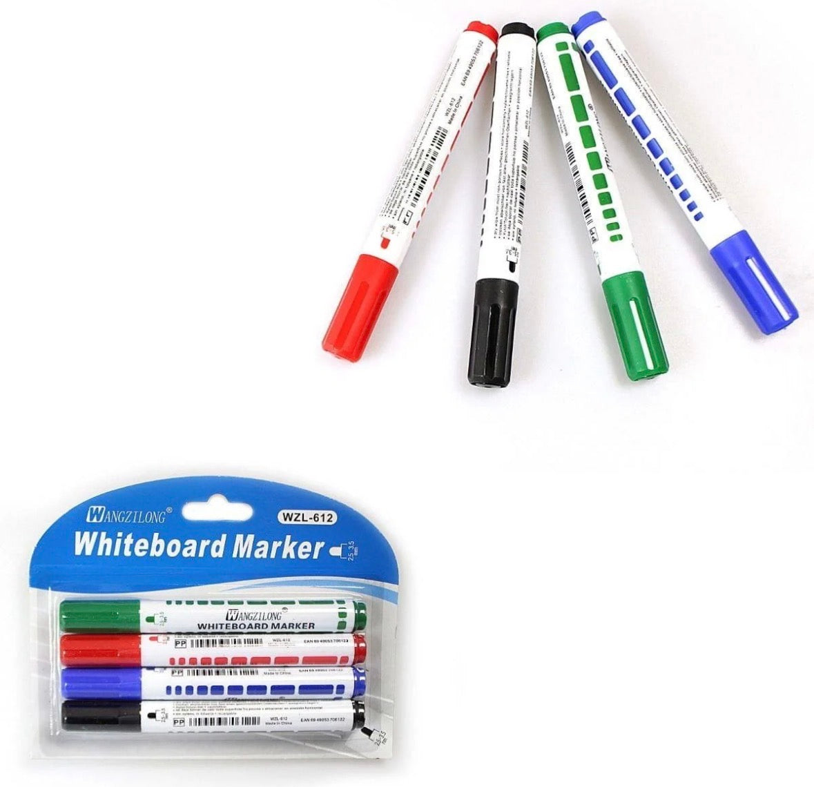 Whiteboard Marker Pens Pack of 4 Assorted Colours (1735)