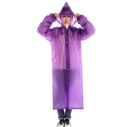 (pack of 2) Unisex Adult High Quality Windproof EVA Thickened Hooded Reusable Raincoat